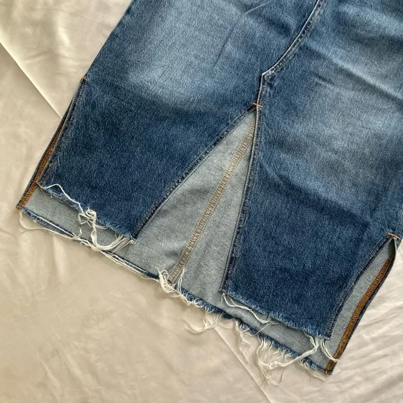 Zara Denim Skirt with 3 Slits - Picture 5 of 10